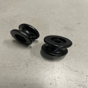 Ronde houder voor trapezekoord / zwart / 25mm