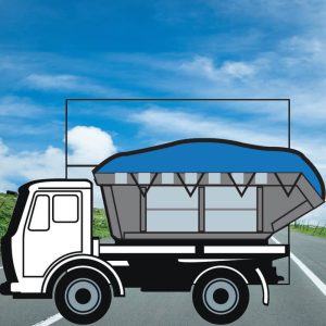 PVC Containerdekkleed 600 gram Blauw