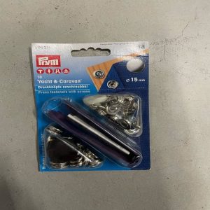 Drukknopen Schroefbaar zilverkleurig 15mm